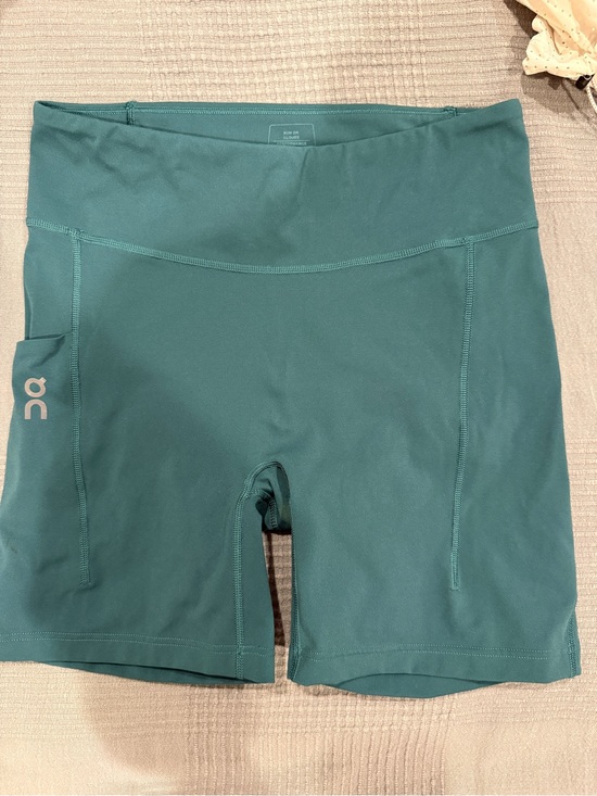 On Running Pants - On Running Teal High-Rise Bike Shorts with Side Pocket